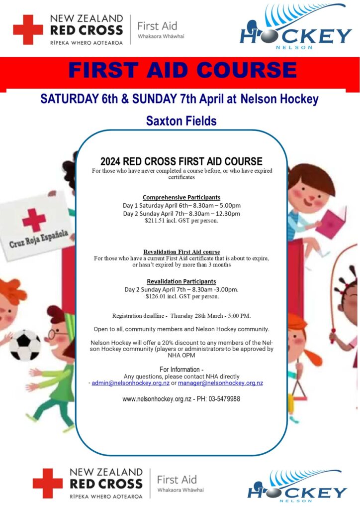 2024 Red Cross First Aid Course April 6th & 7th Registrations Open