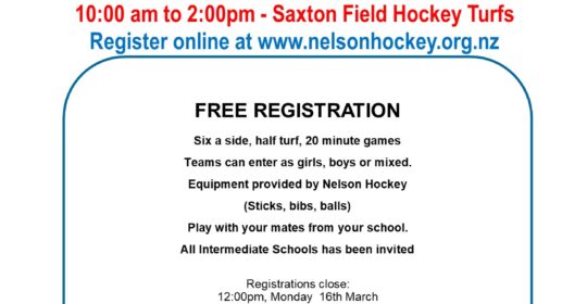 INTERMEDIATE SCHOOLS FESTIVAL – WEDNESDAY APRIL 1st! 10:00am – 2:00pm | Saxton Field Hockey Turfs